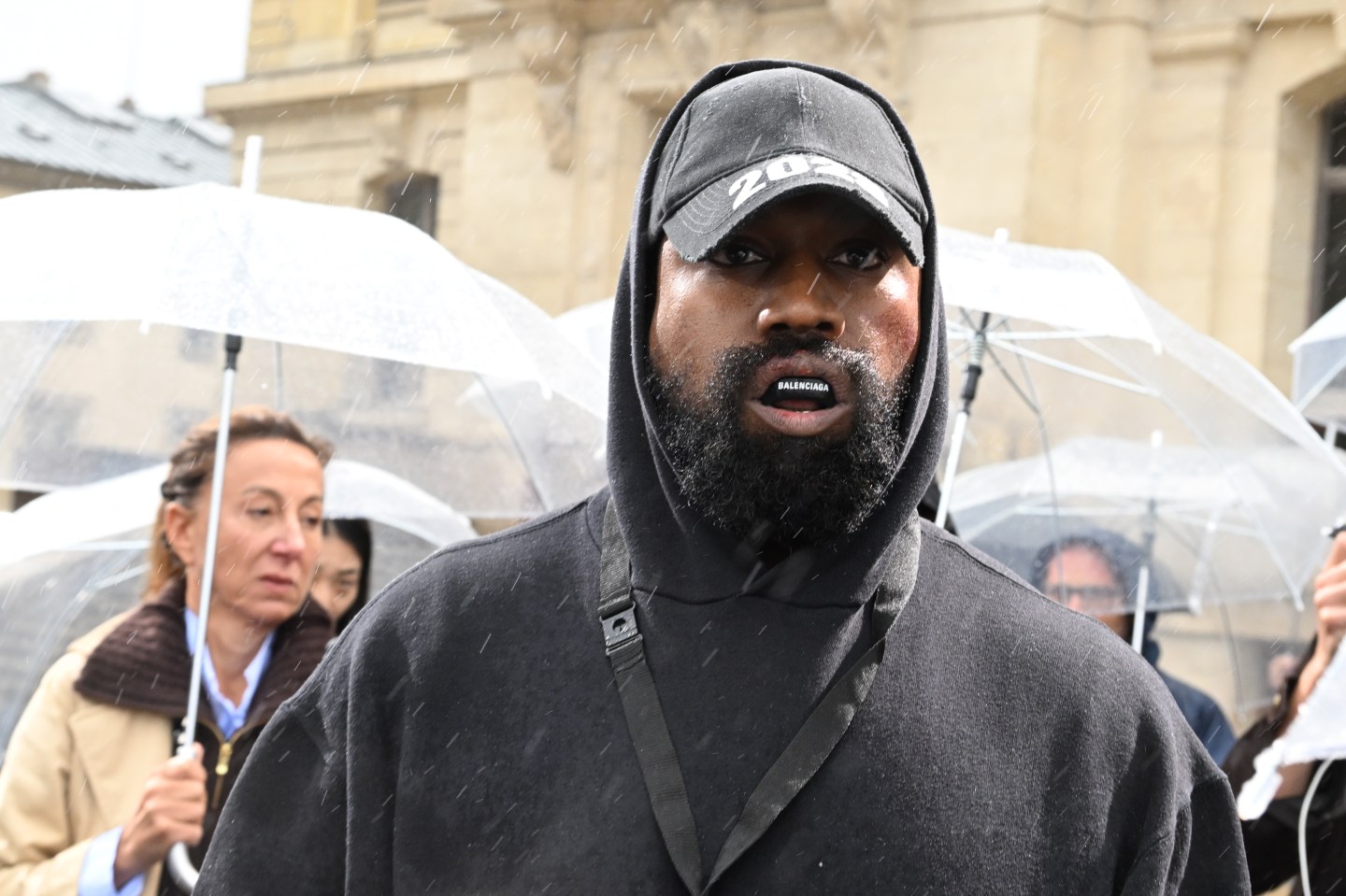 Kanye West attends the Givenchy Womenswear Spring/Summer 2023 show as part of Paris Fashion Week on Oct. 2, 2022 in Paris.