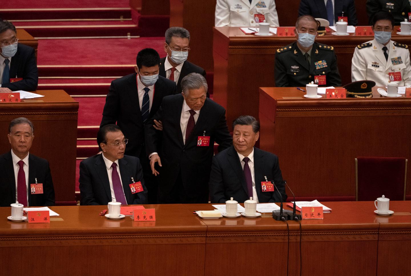 Xi Jinping’s predecessor was unceremoniously escorted out of China’s party congress. Then searches on his name were censored