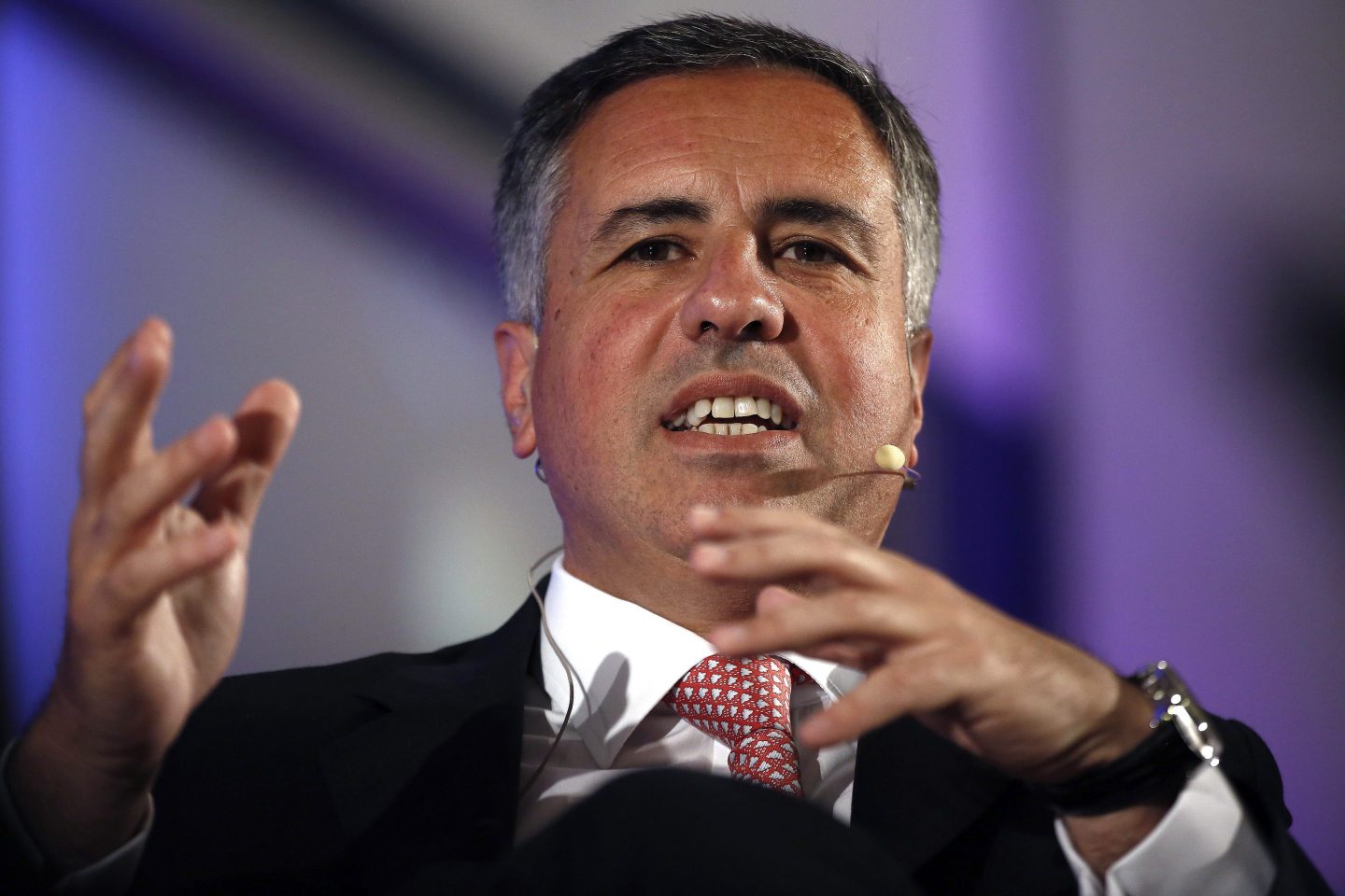 Daniel Pinto, head of the corporate and investment bank at JPMorgan Chase & Co., gestures during the Institute of International Finance (IIF) spring meeting in London, U.K., on Thursday, June 5, 2014.