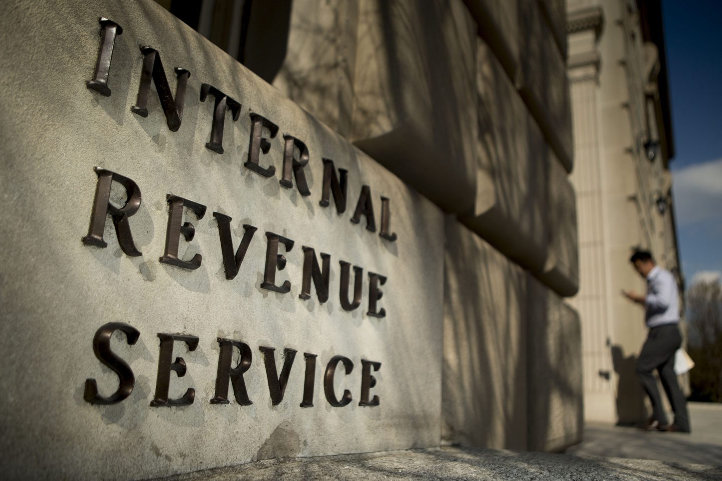 The Internal Revenue Service (IRS) headquarters strands in Washington D.C.
