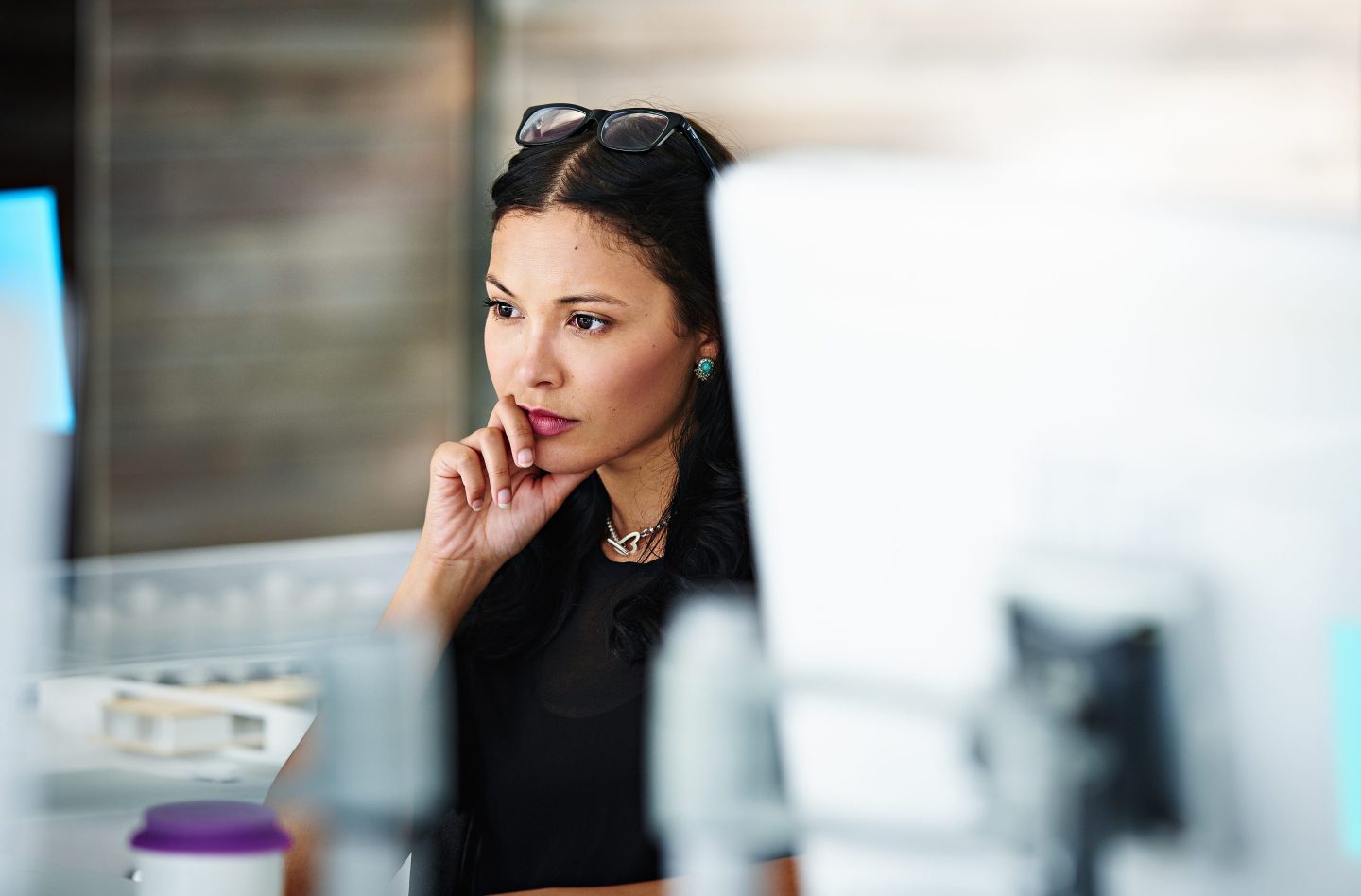 woman at workstation