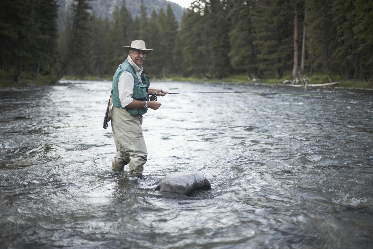Man fly-fishing