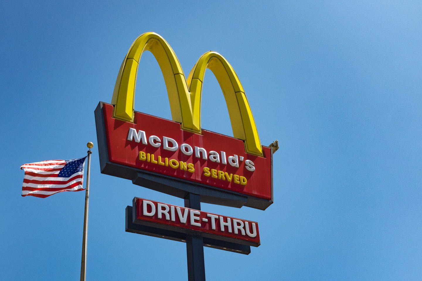 A McDonald's sign in Los Angeles, California.