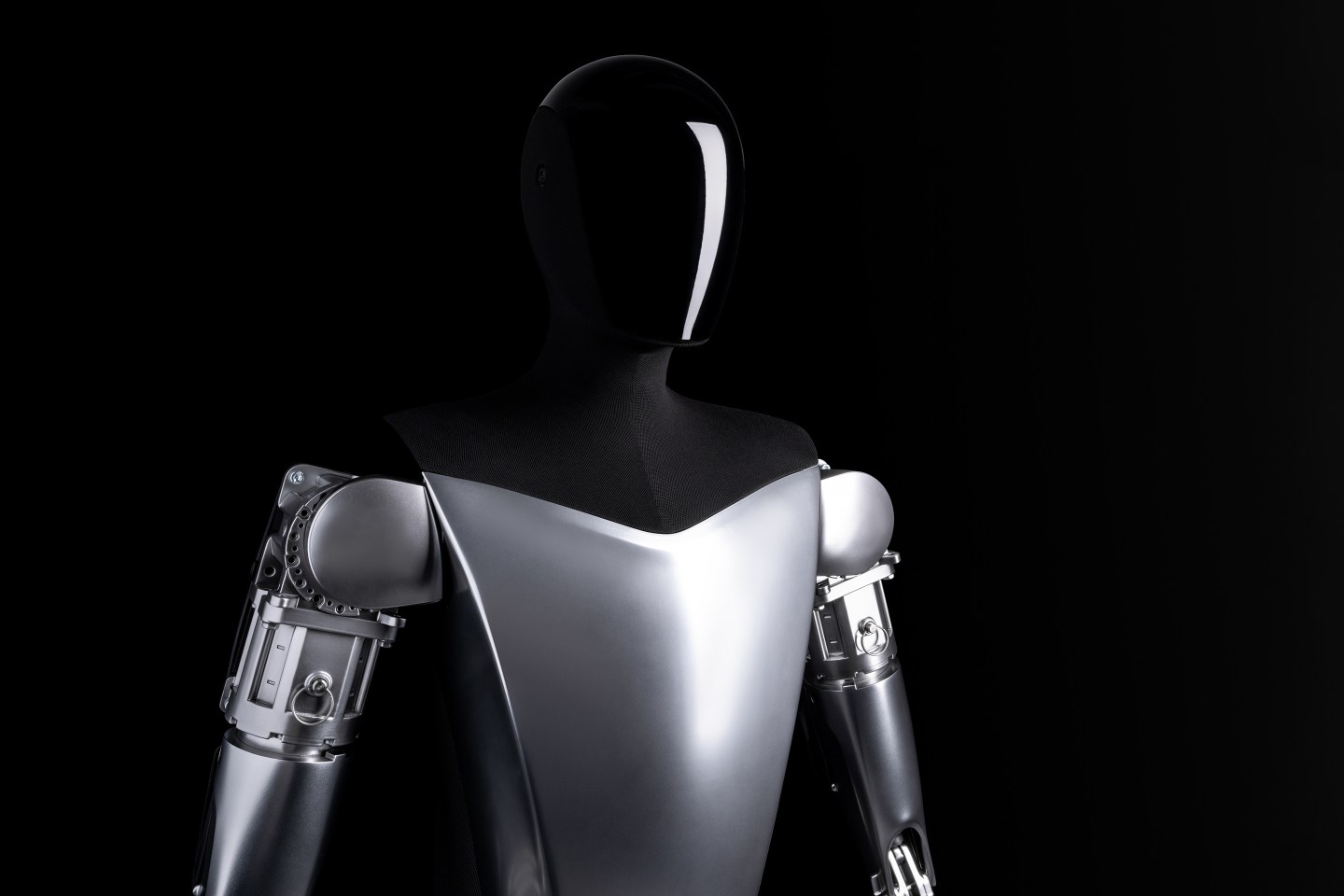 A prototype of Tesla's Optimus humanoid robot that Elon Musk unveiled at Tesla's AI Day last week.