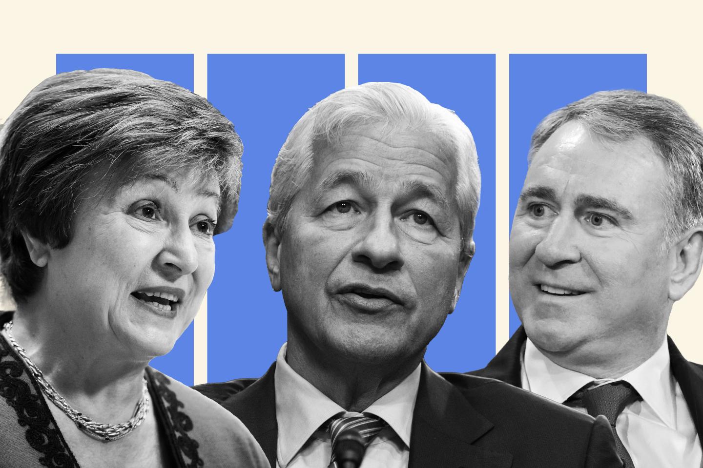 Kristalina Georgieva, Jamie Dimon and Kenneth Griffin