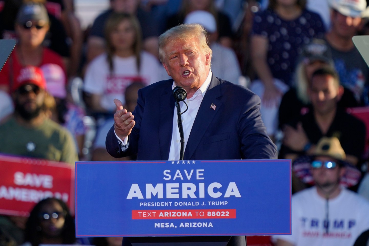Former President Donald Trump speaks at a rally, Oct. 9, 2022, in Mesa, Ariz. Trump has been teasing another presidential run since before he left the White House.
