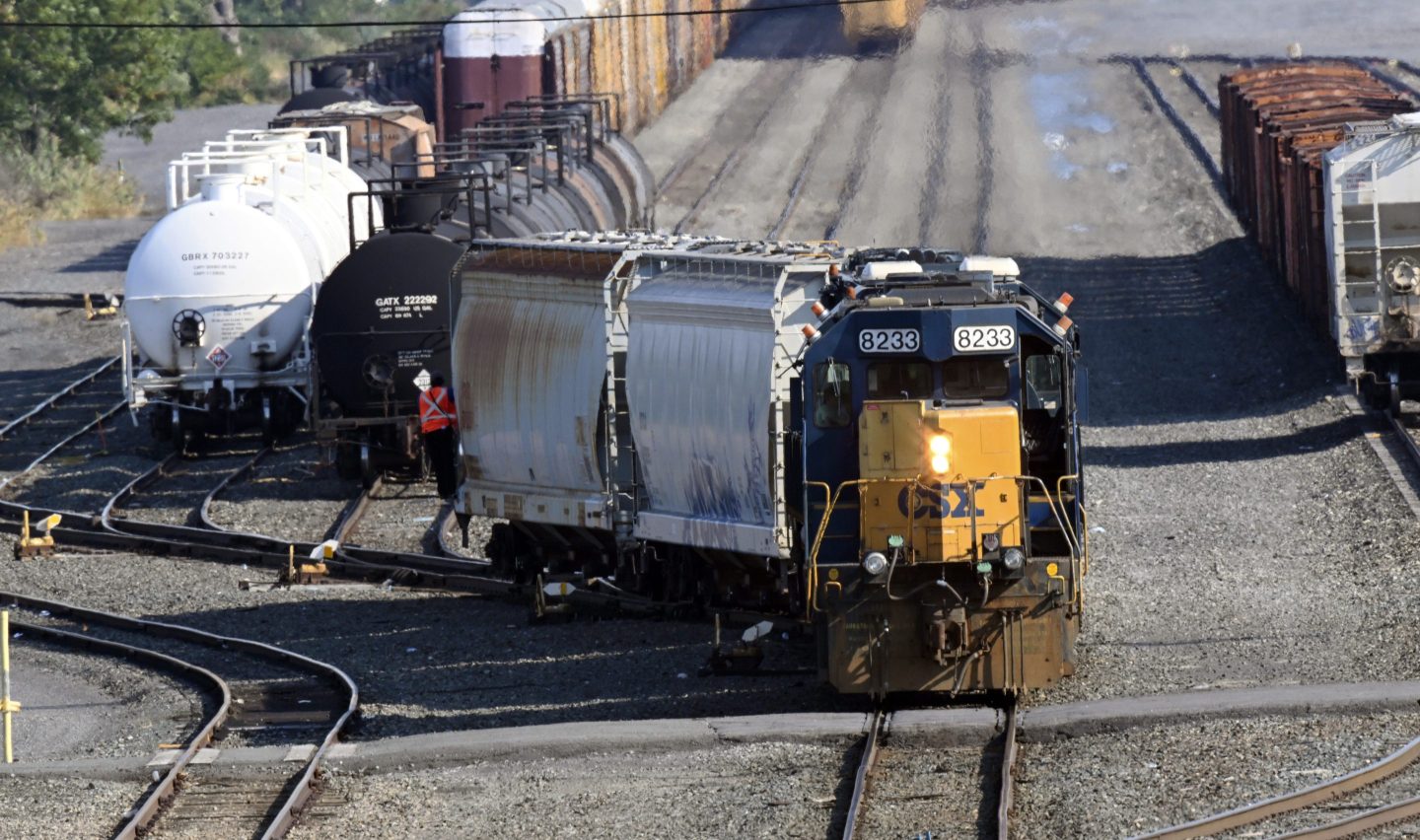 Railway cars in the Selkirk rail yards in New York,