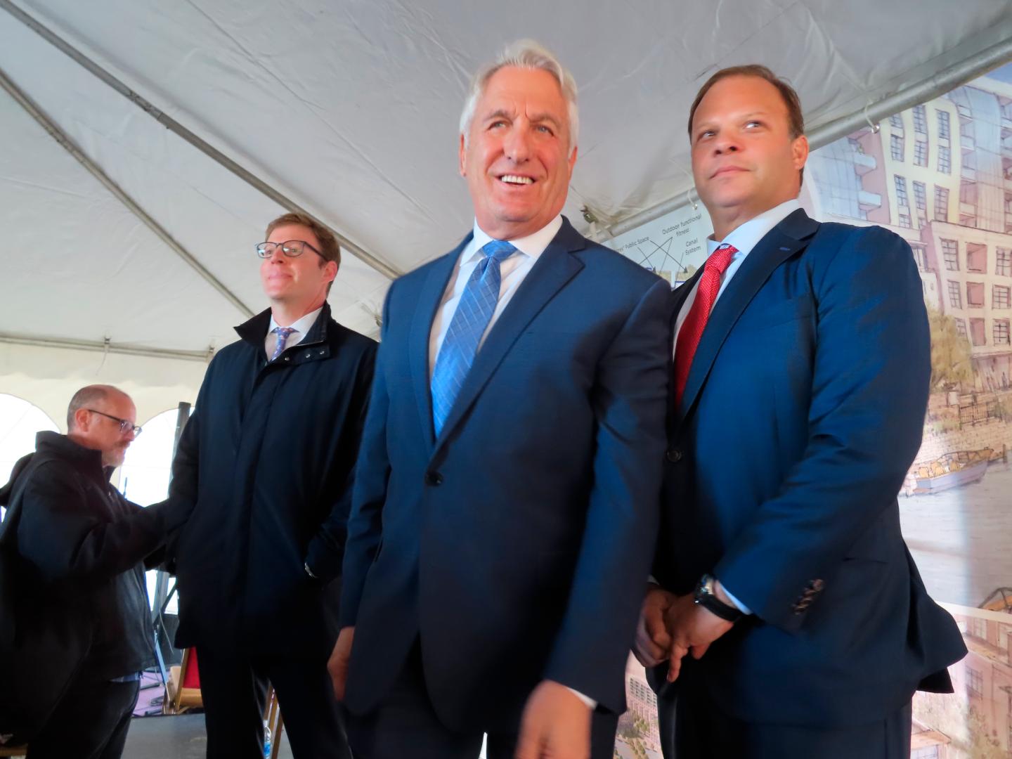 Michael Pestronk, left, Bart Blatstein, center, and Matthew Pestronk, right