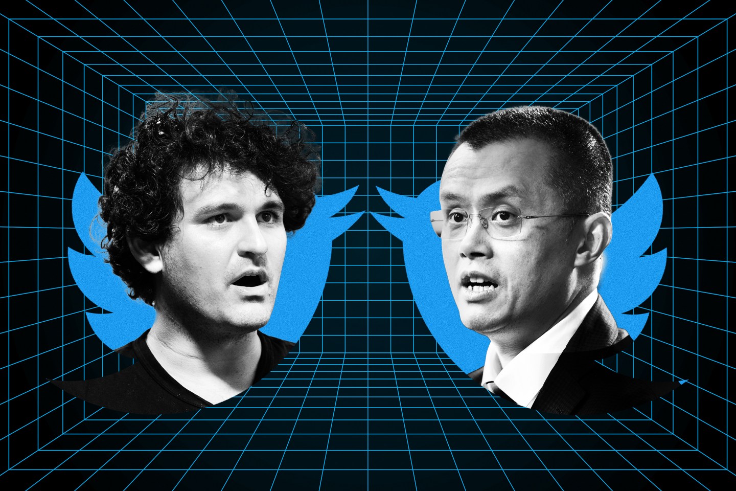 Sam Bankman-Fried of FTX and Changpeng Zhao of Binance.