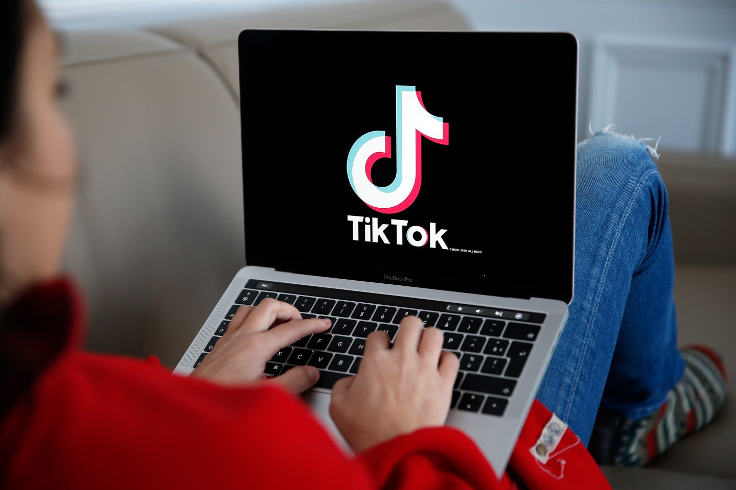 Someone logging into TikTok
