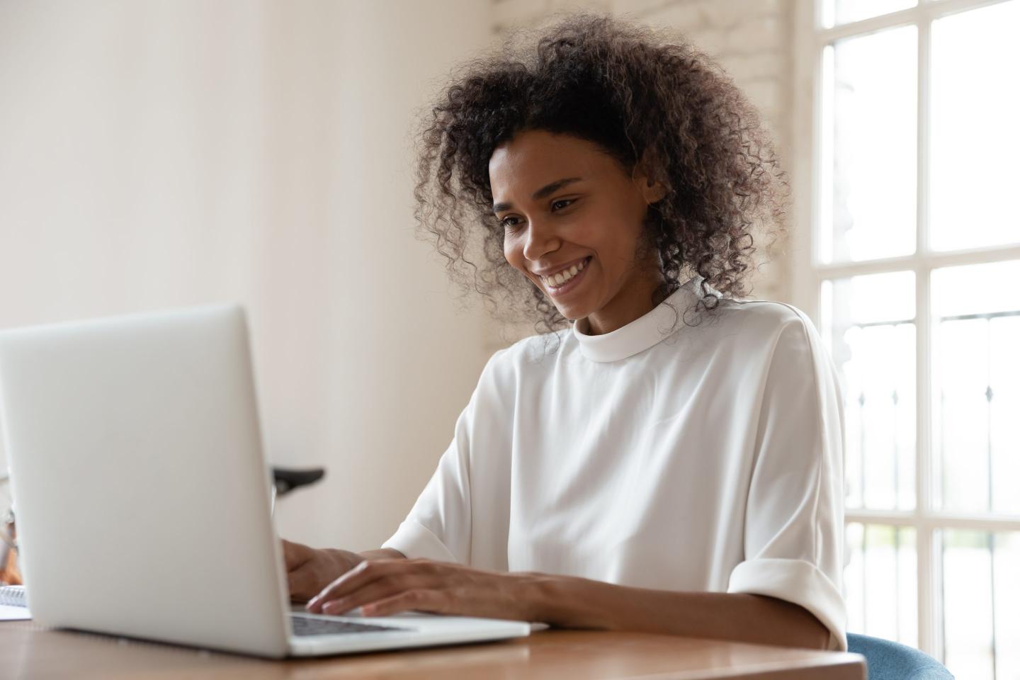 Young female checking emails
