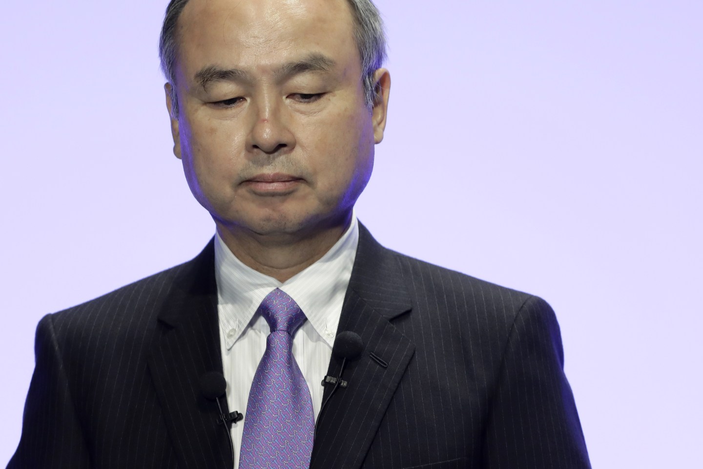 Masayoshi Son, chairman and chief executive officer of SoftBank, delivers a keynote speech at the Junior Chamber International World Congress in Yokohama, Japan, on Nov. 4, 2020.