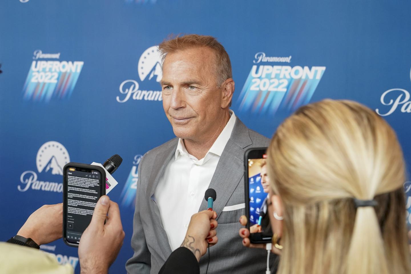 Kevin Costner speaks to the press