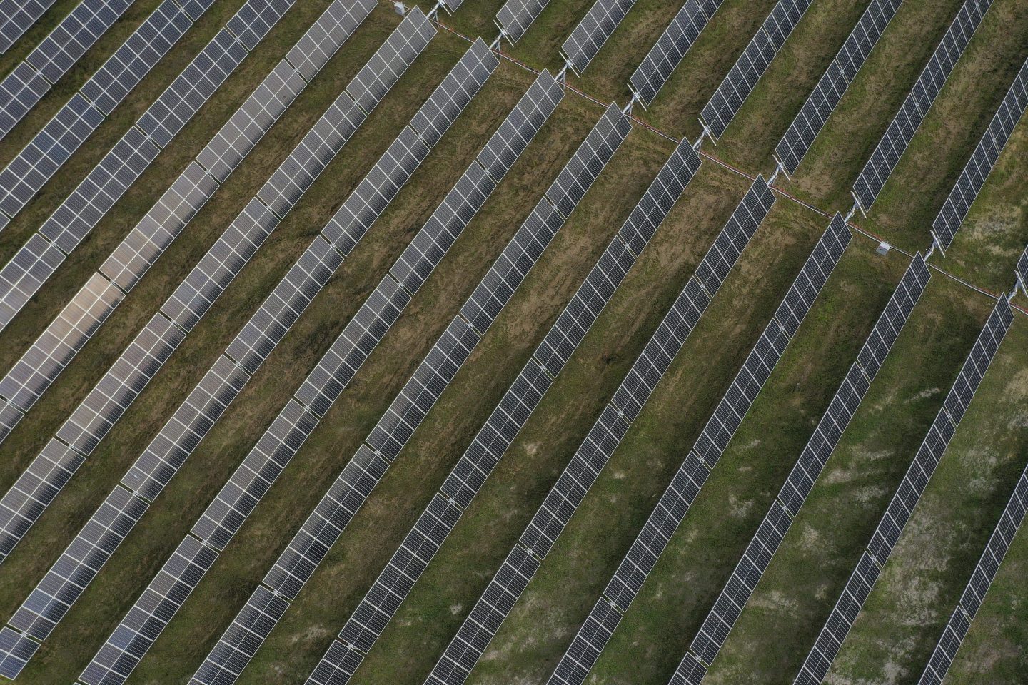 The Amazon Fort Powhatan Solar Farm in Disputanta, Virginia. Amazon has pledged to use renewable energy for all its operations by 2030–but the company says it's on track to beat that goal.