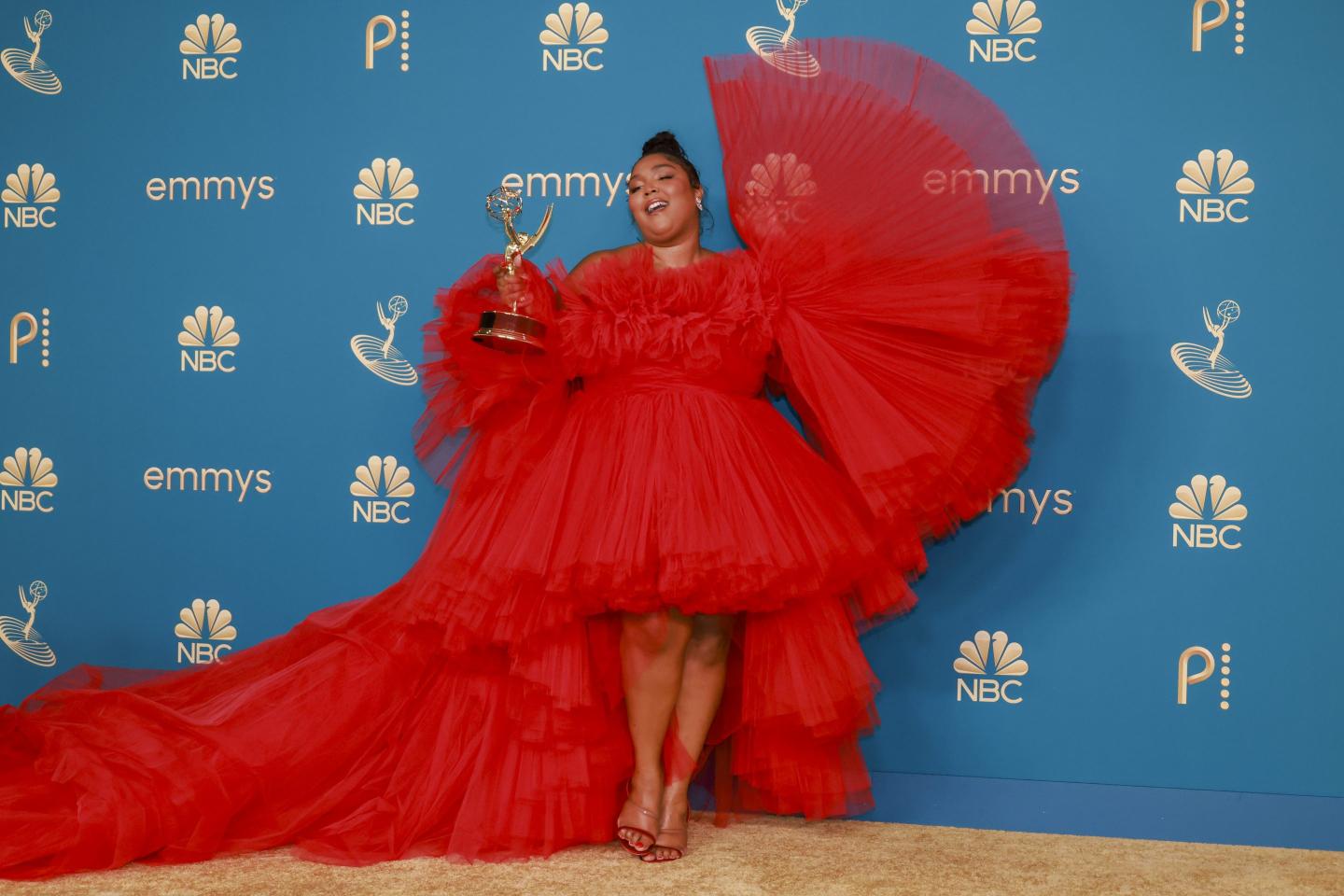 Lizzo on the red carpet at 2022 Emmy Awards. the