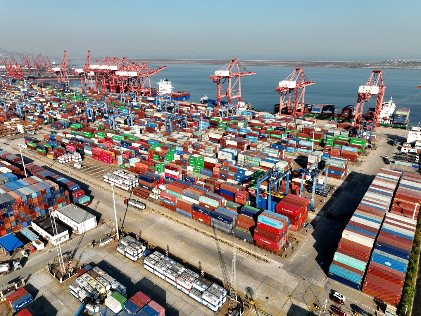 Photo of a shipping port.