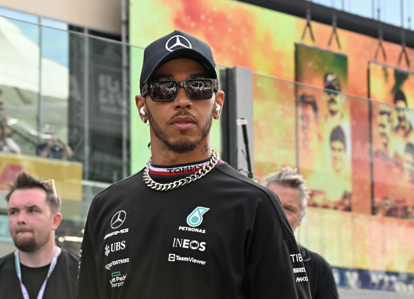Mercedes' British driver Lewis Hamilton is pictured ahead of the the Abu Dhabi Formula One Grand Prix at the Yas Marina Circuit in the Emirati city of Abu Dhabi on November 20, 2022.