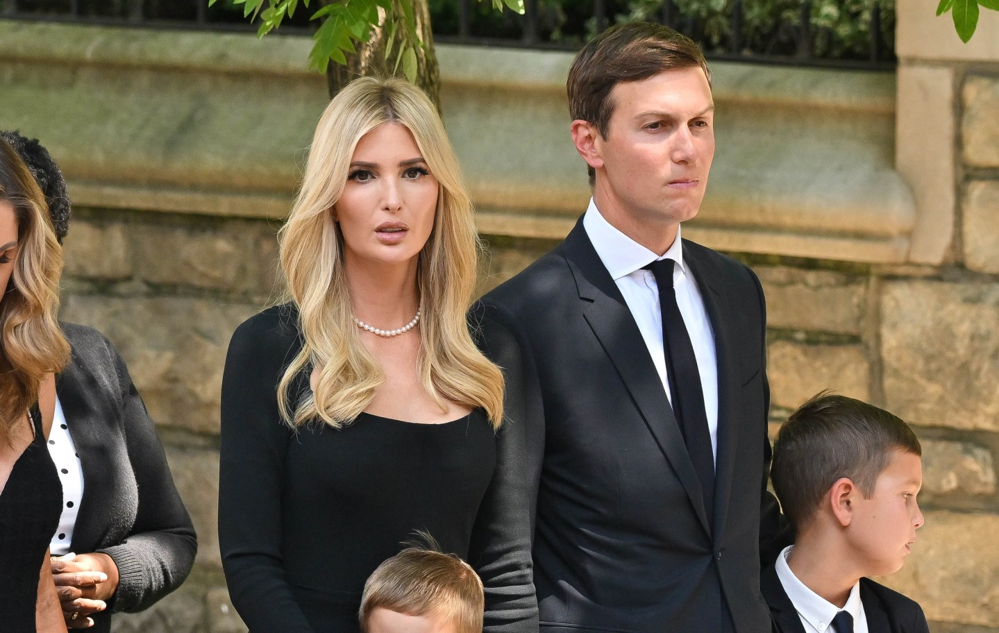 Ivanka Trump and Jared Kushner are seen at the funeral of Ivana Trump on July 20, 2022 in New York City.