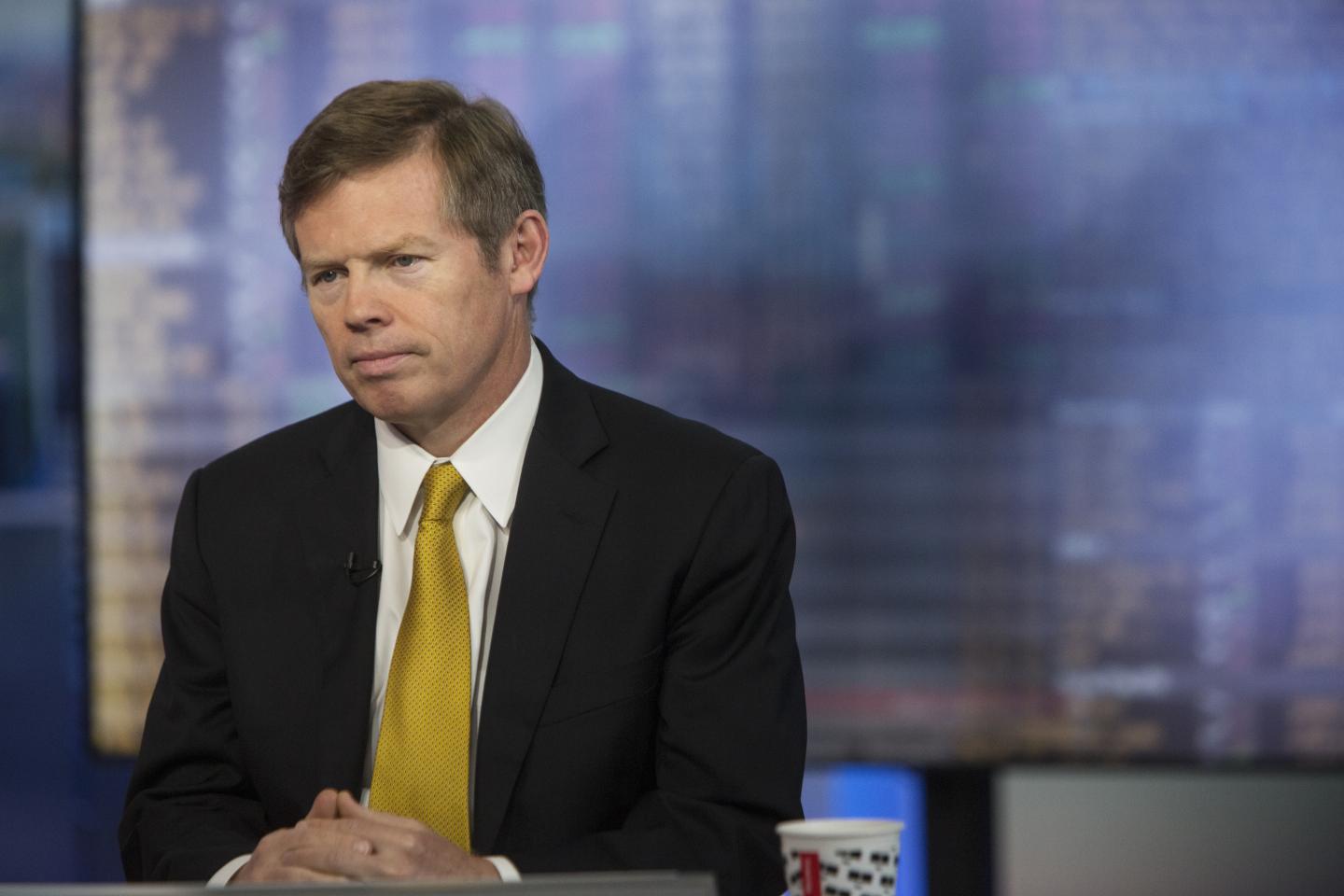 Shot of JPMorgan chief global strategist David Kelly listening during an interview