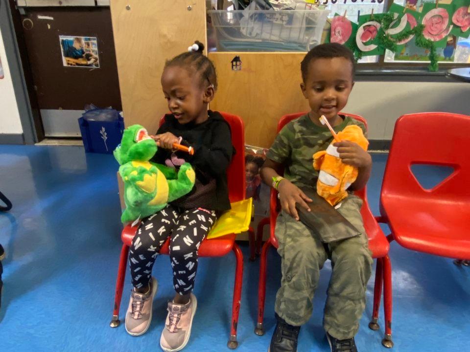 Children at the Little Miracles Early Development Center in Columbus.