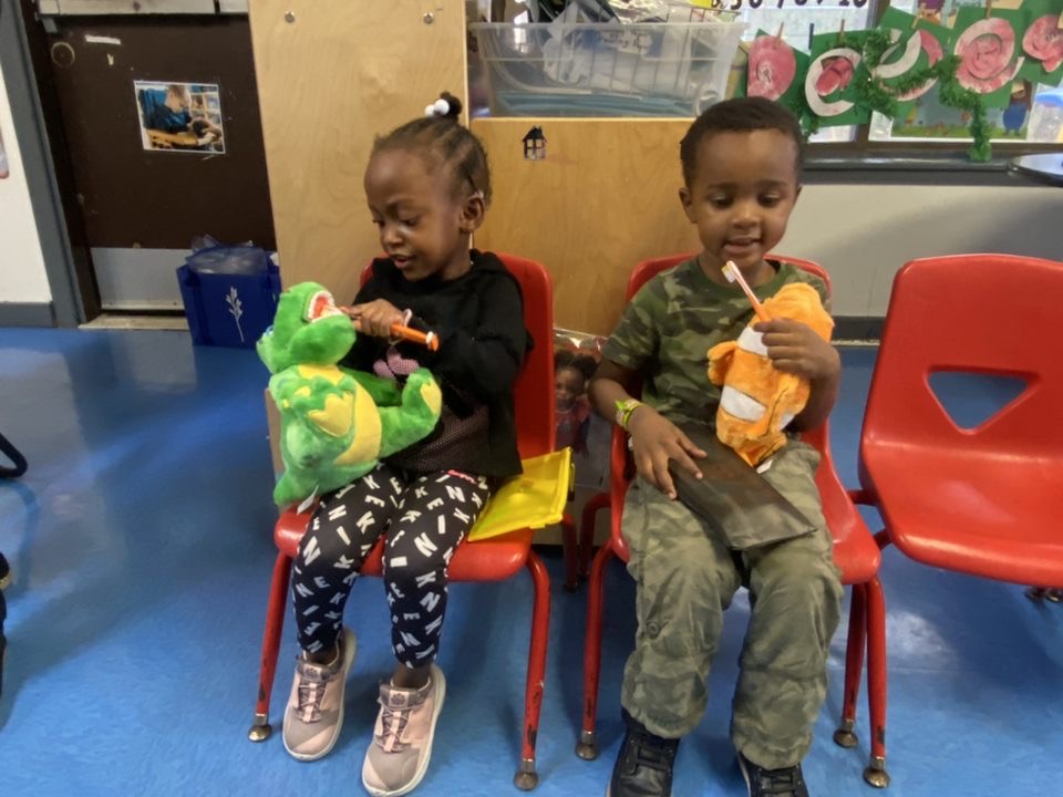 Children at the Little Miracles Early Development Center in Columbus.