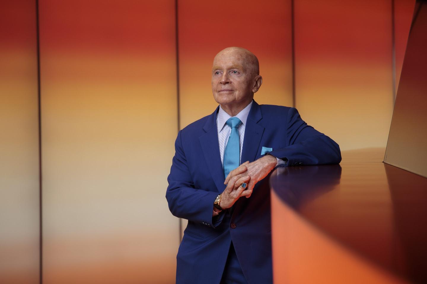Mark Mobius, co-founder of Mobius Capital Partners, poses for a photograph following a Bloomberg Television interview in London, U.K., on Wednesday, May 15, 2019.