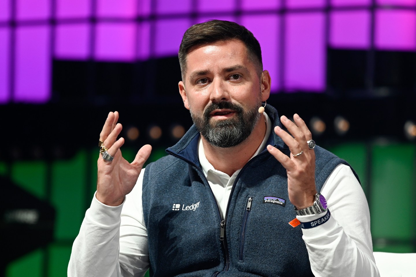 Ledger CEO Pascal Gauthier at Web Summit 2021 in Lisbon.