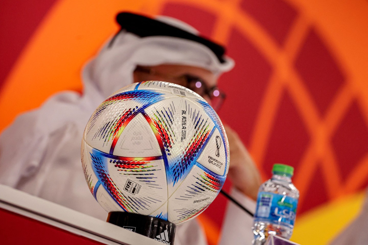 Picture of the official match ball for FIFA World Cup Qatar 2022.