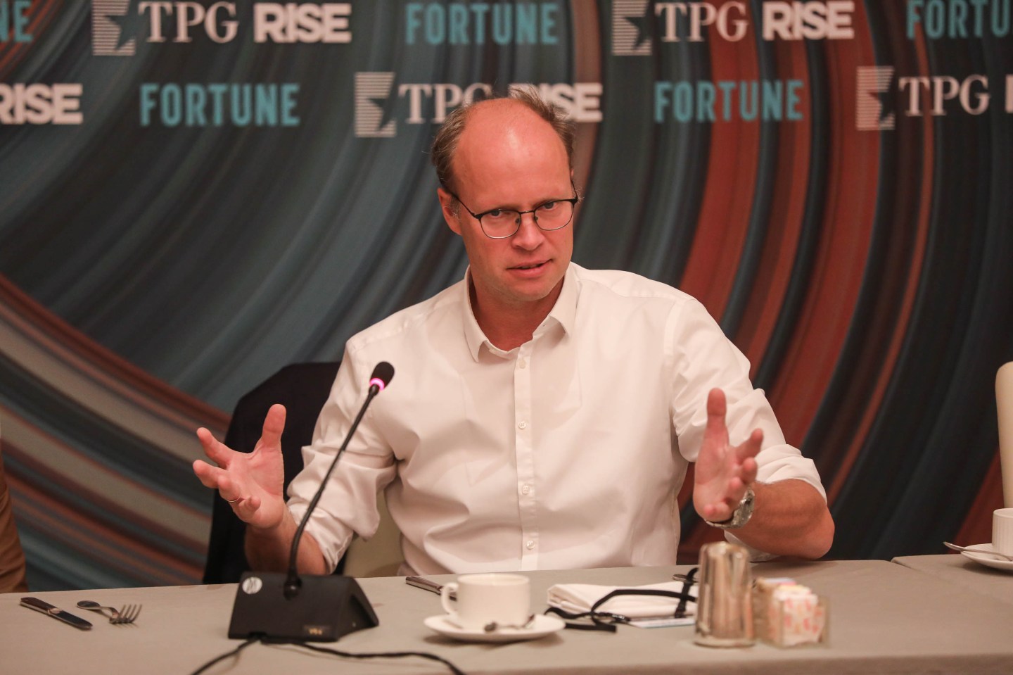 Klaus Kunz, head of ESG external engagement and performance reporting at Bayer AG, speaks at Coins2Day’s Impact Initiative in Atlanta, on Nov. 30, 2022.