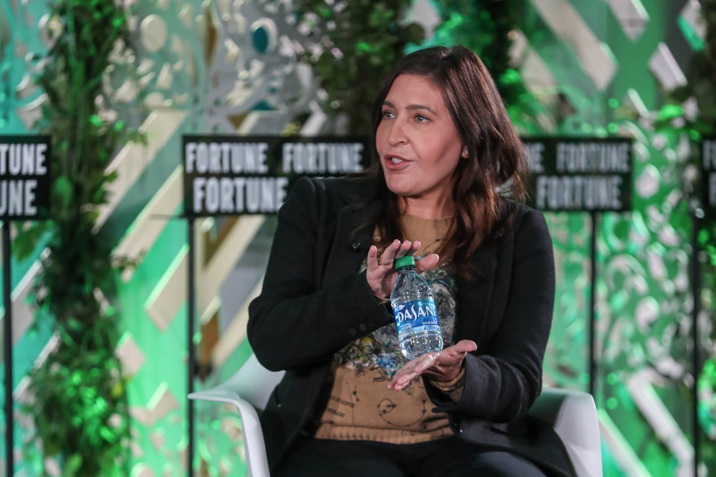 Coca-Cola Company chief sustainability officer Bea Perez discusses the company's carbon emissions targets and the SEC's proposed regulations for climate-related disclosures in Atalanta, on Nov. 30 2022.