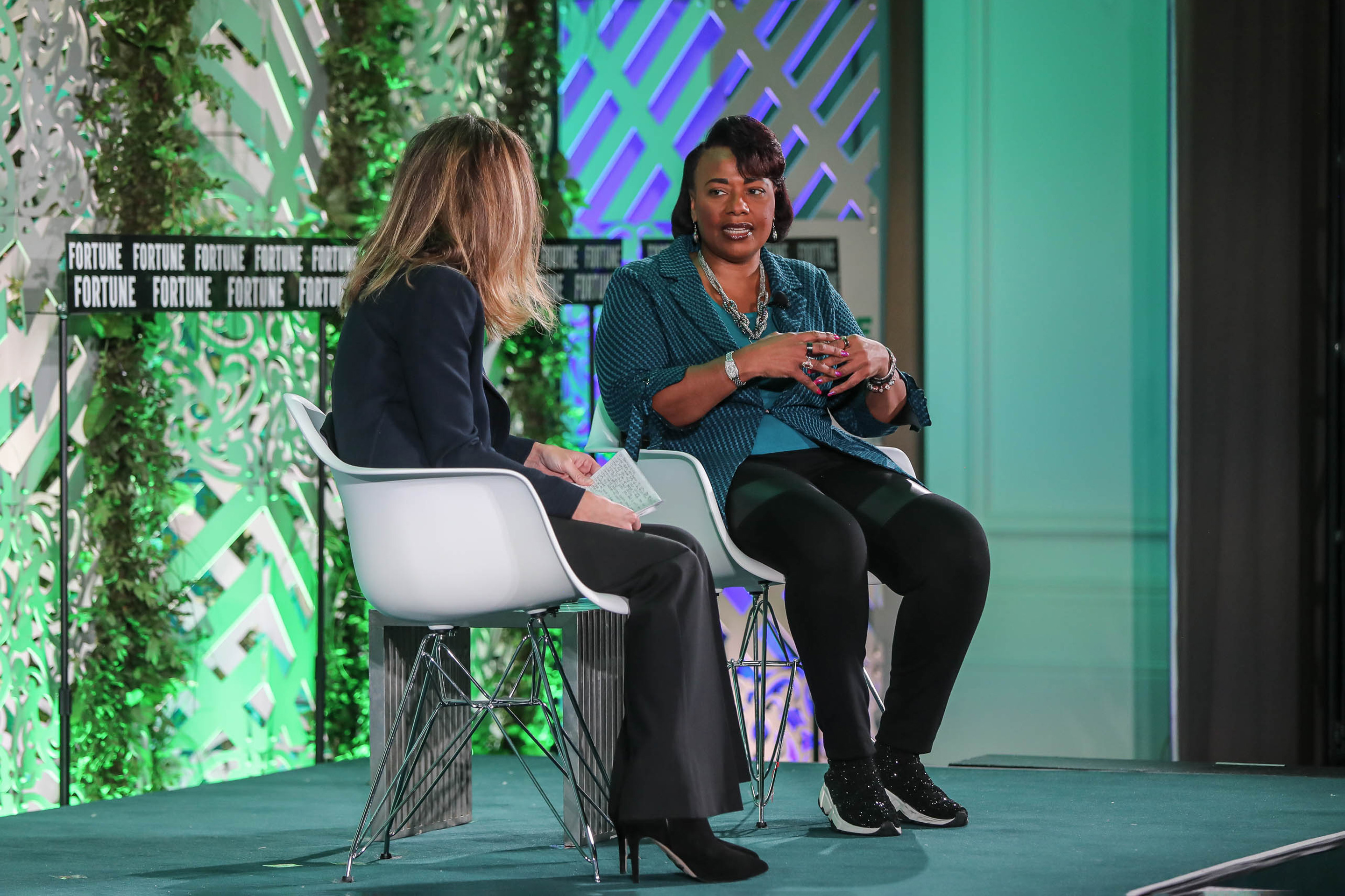 Bernice King, Chief Executive Officer of The King Center with interviewer Lee Clifford at Fortune Impact Initiative on Nov. 30, 2022.