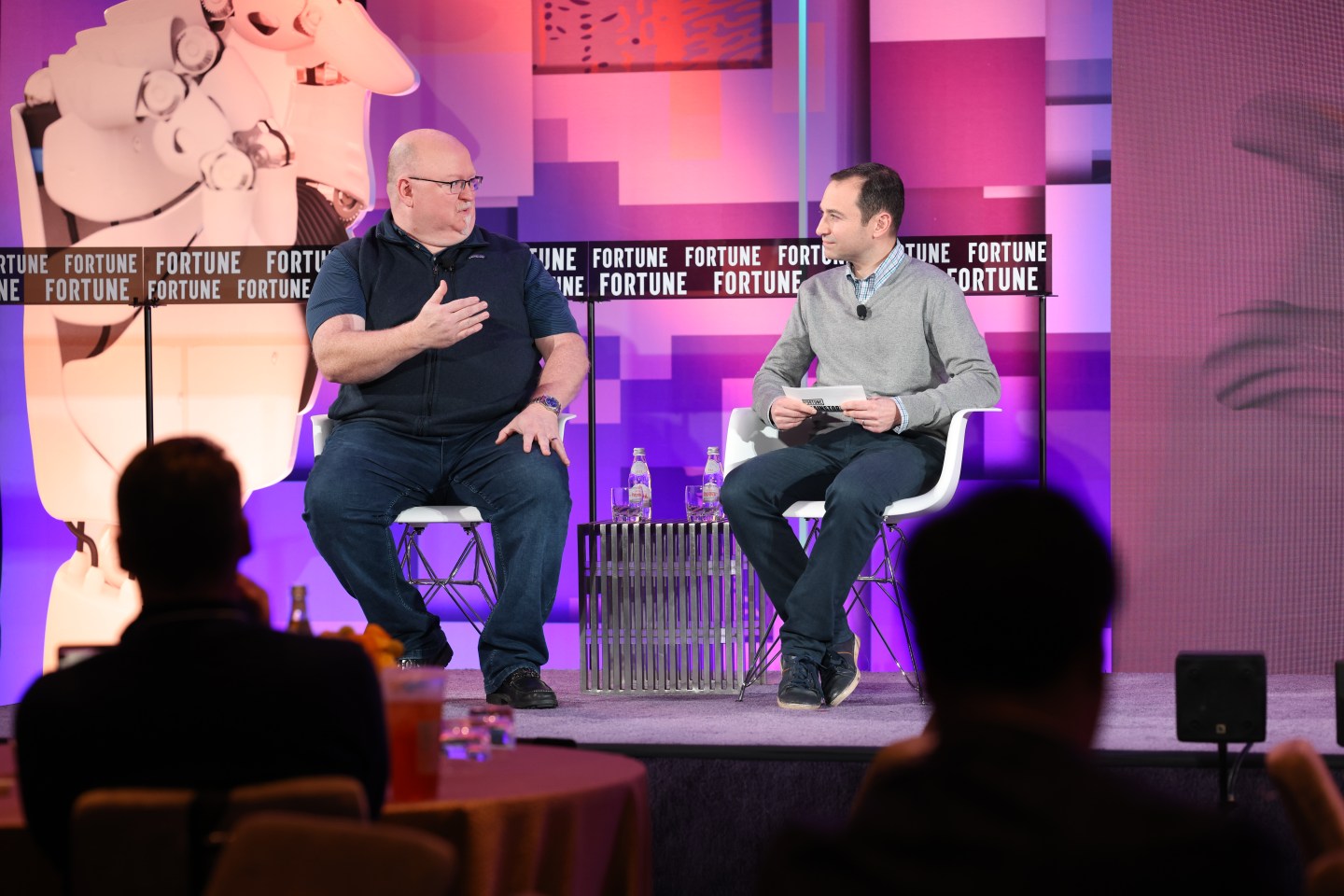 Microsoft CTO Kevin Scott with interviewer Jeremy Kahn