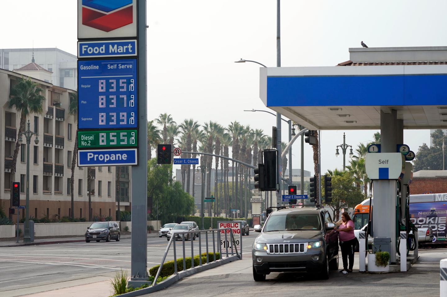 Gas prices are advertised at over $8 a gallon at a gas station, Oct. 6, 2022, in Los Angeles. California lawmakers are preparing to return to work for a special session on gas prices. 