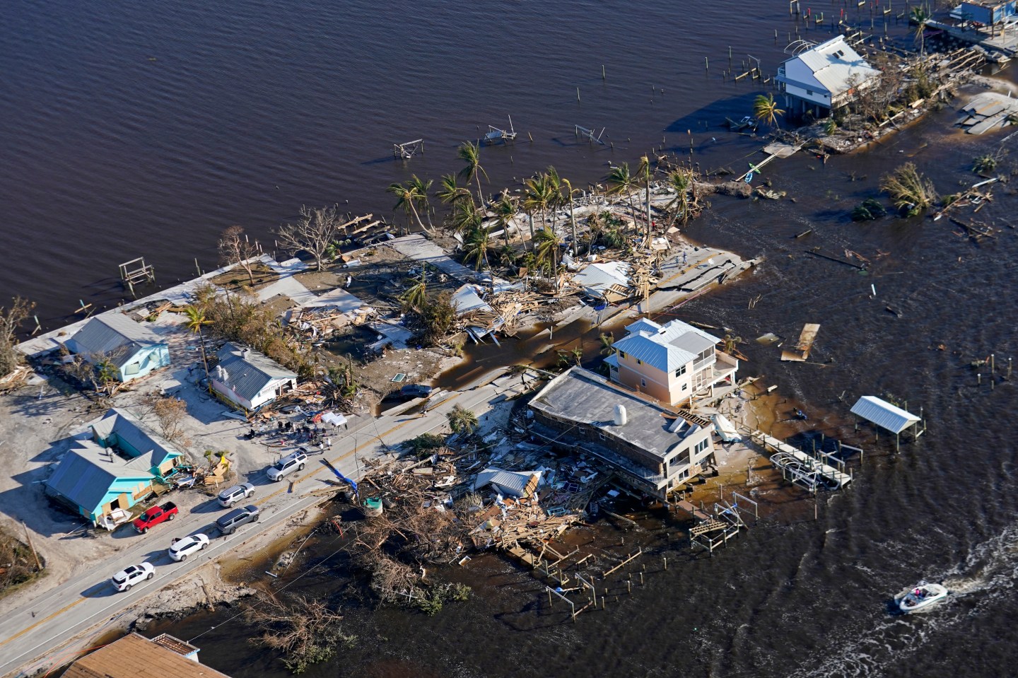 Houses in Florida decimated by a hurricane.