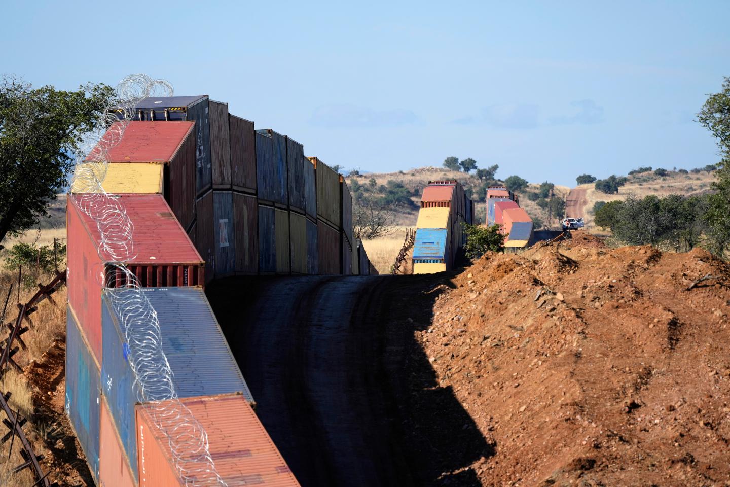 The U.S. is suing Arizona’s governor because his shipping container border wall with Mexico is ‘trespassing’ on federal land