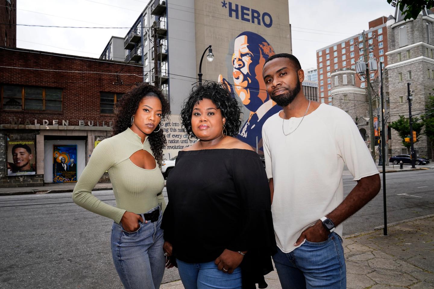 D'Zhane Parker, left, Cicley Gay, center, and Shalomyah Bowers.