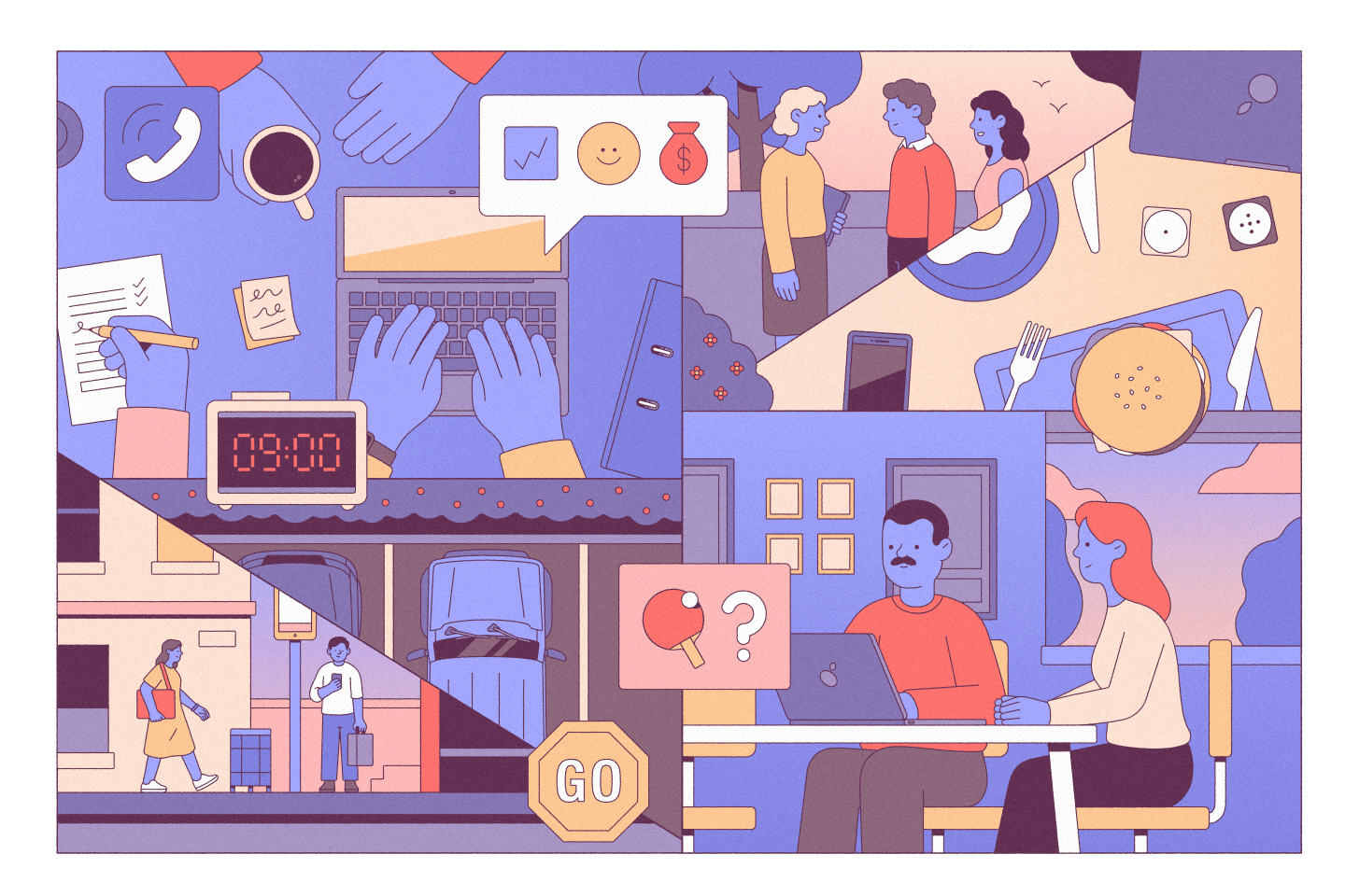 Coins2Day @ Work Illustration