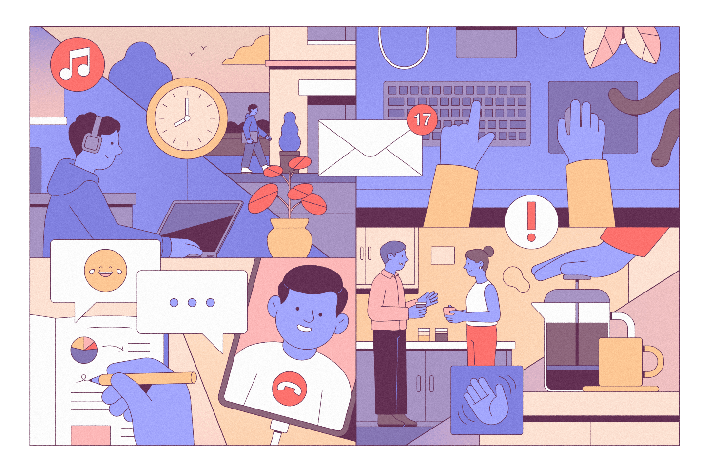 Hybrid work illustration