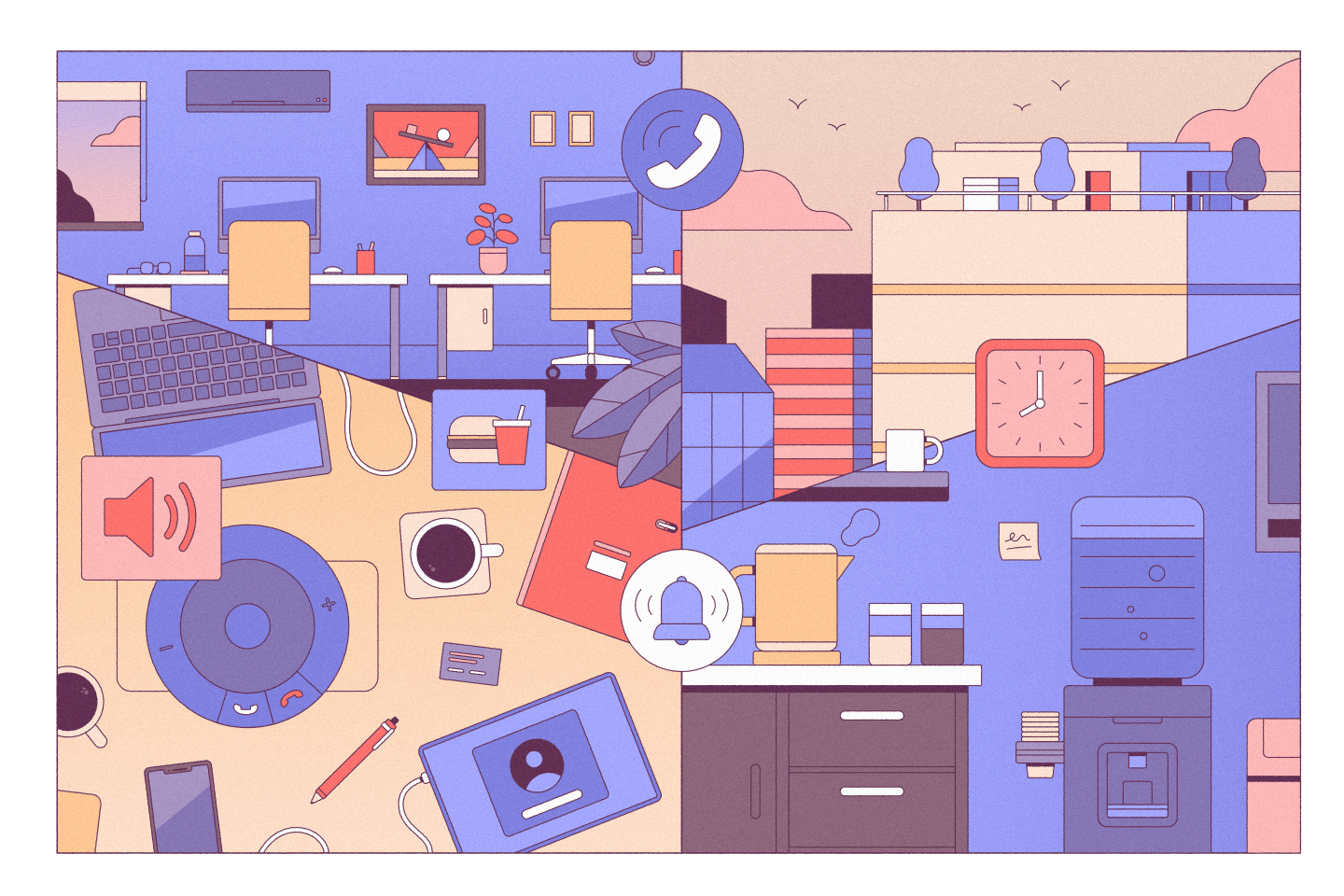 Artistic rendering of the office of the future