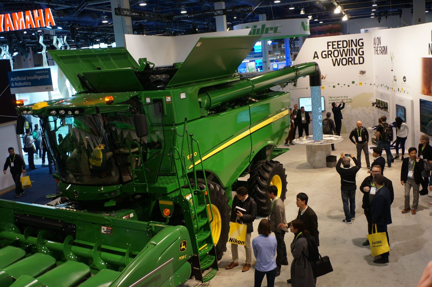 A John Deere combine powered by artificial intelligence.