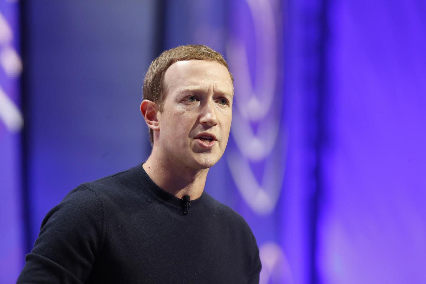 Shot of Meta CEO Mark Zuckerberg speaking at a panel