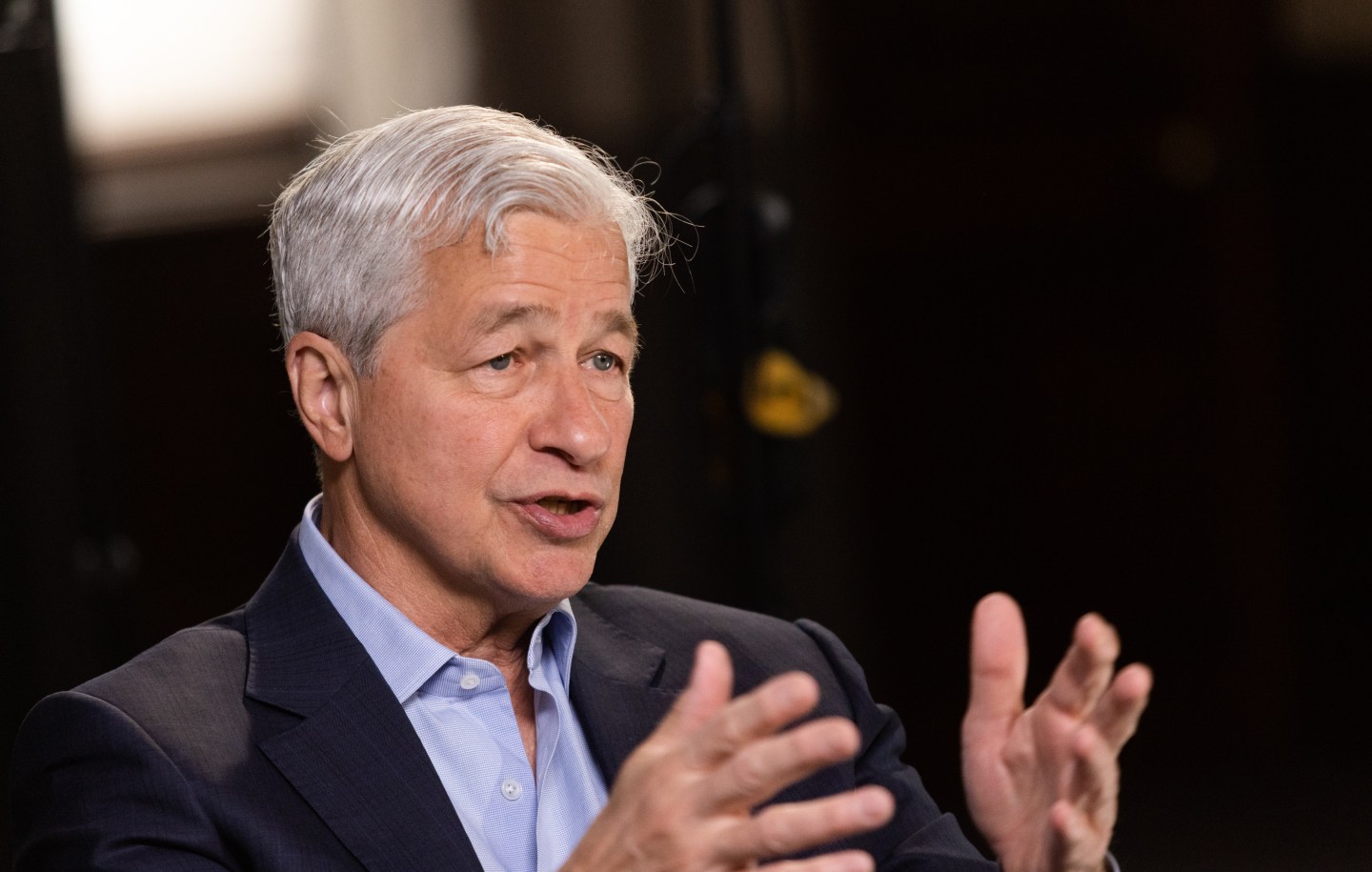 Jamie Dimon pictured during a Bloomberg Television interview in London, U.K., on Wednesday, May 4, 2022.