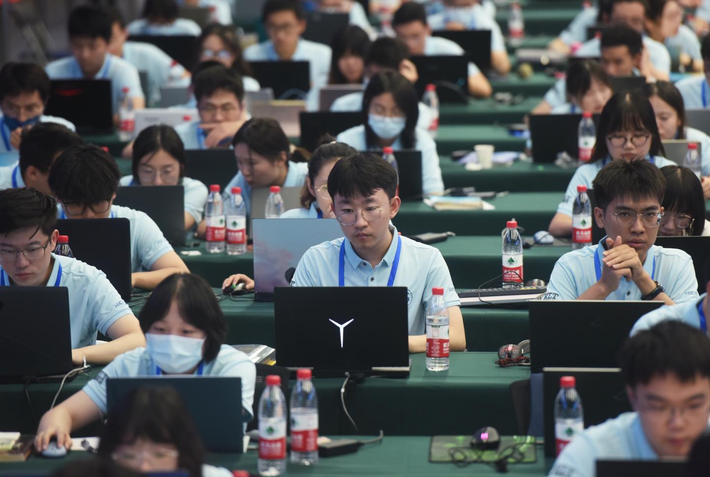 College students majoring in chip designing compete in a contest on their abilities to design integrated circuits in Hangzhou in Zhejiang province