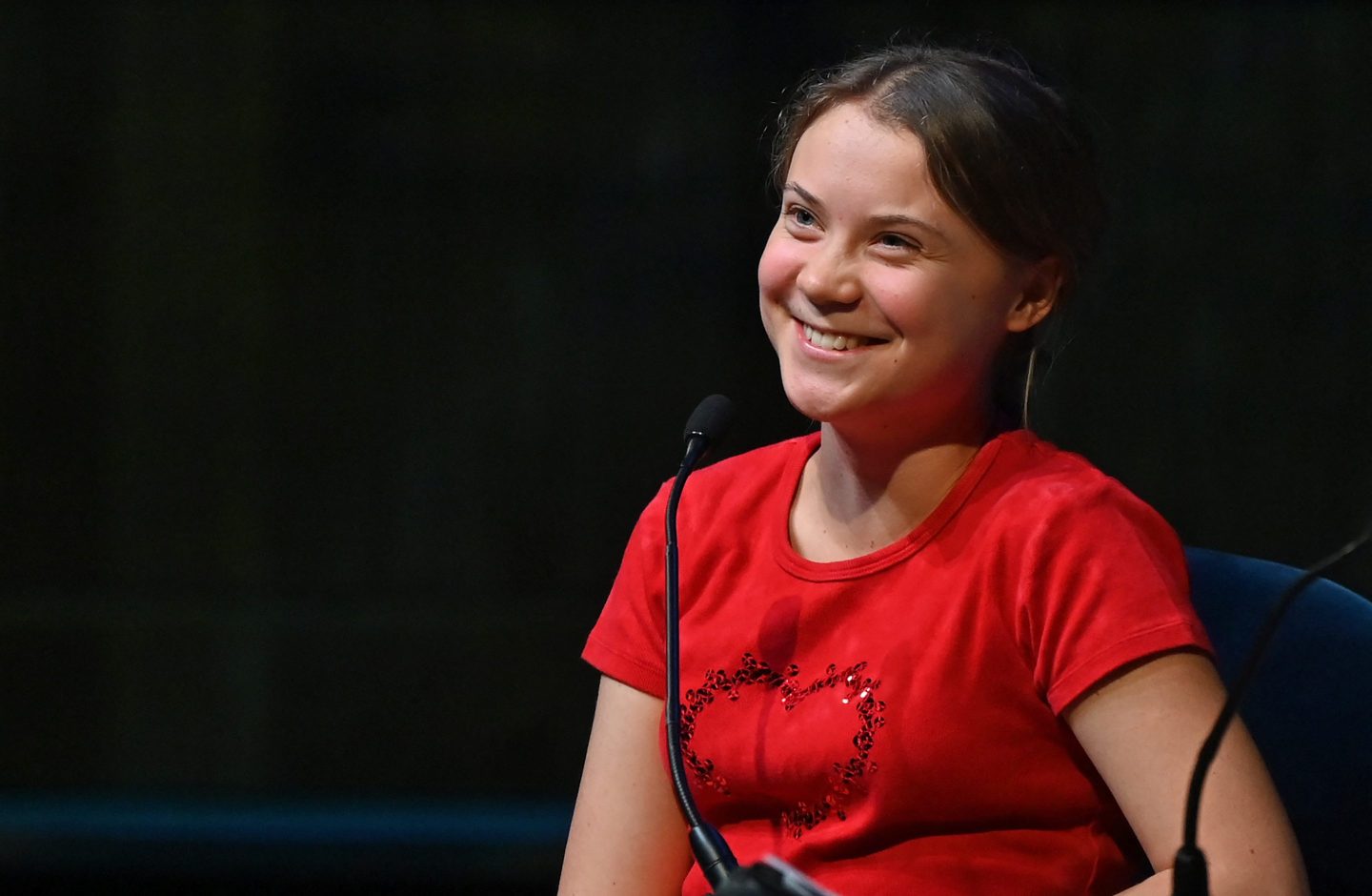 Gen Z climate activist and author Greta Thunberg during the launch of her “Climate Book” in London on Oct. 30.
