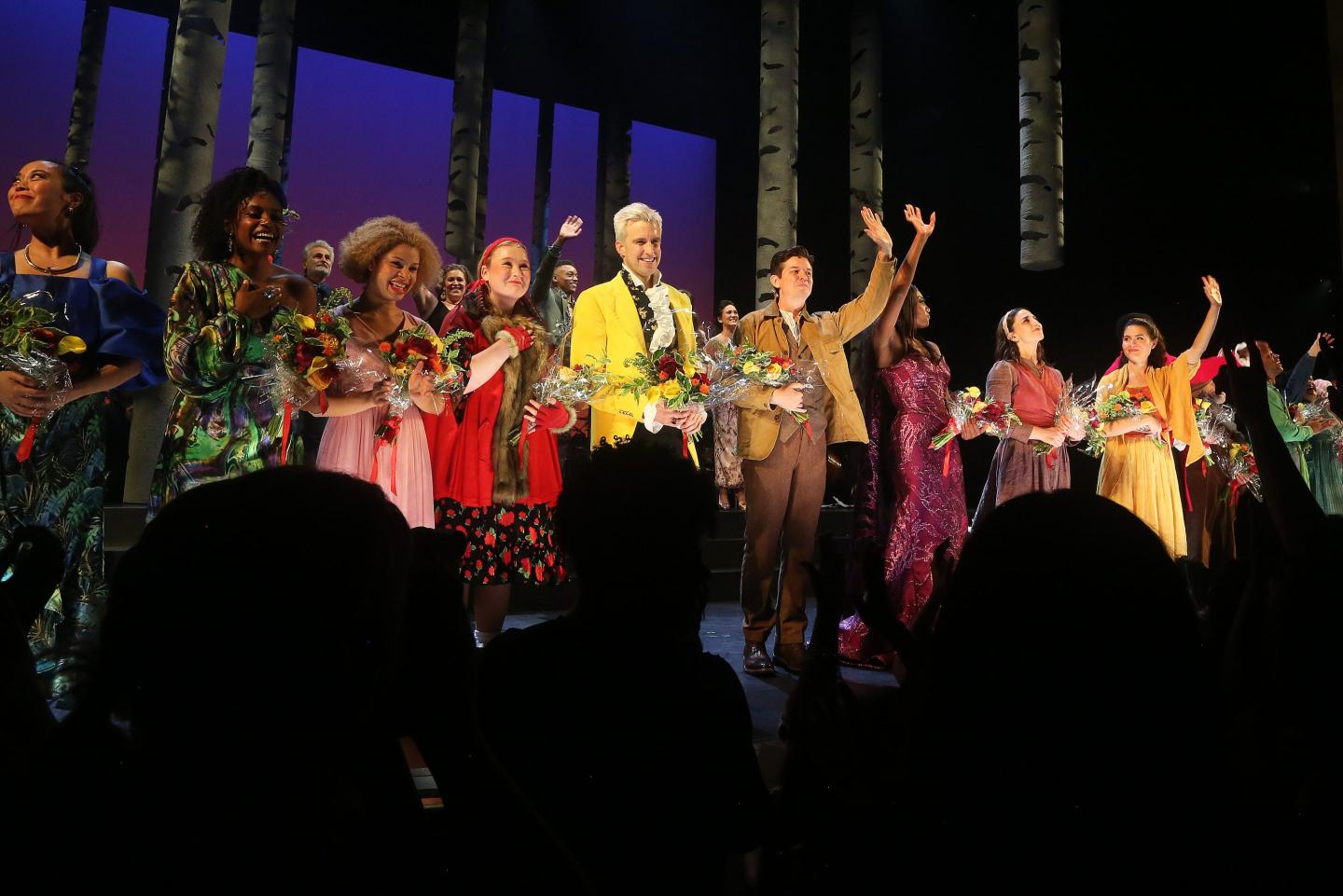 Photo of the opening night curtain call for "Into the Woods" on Broadway