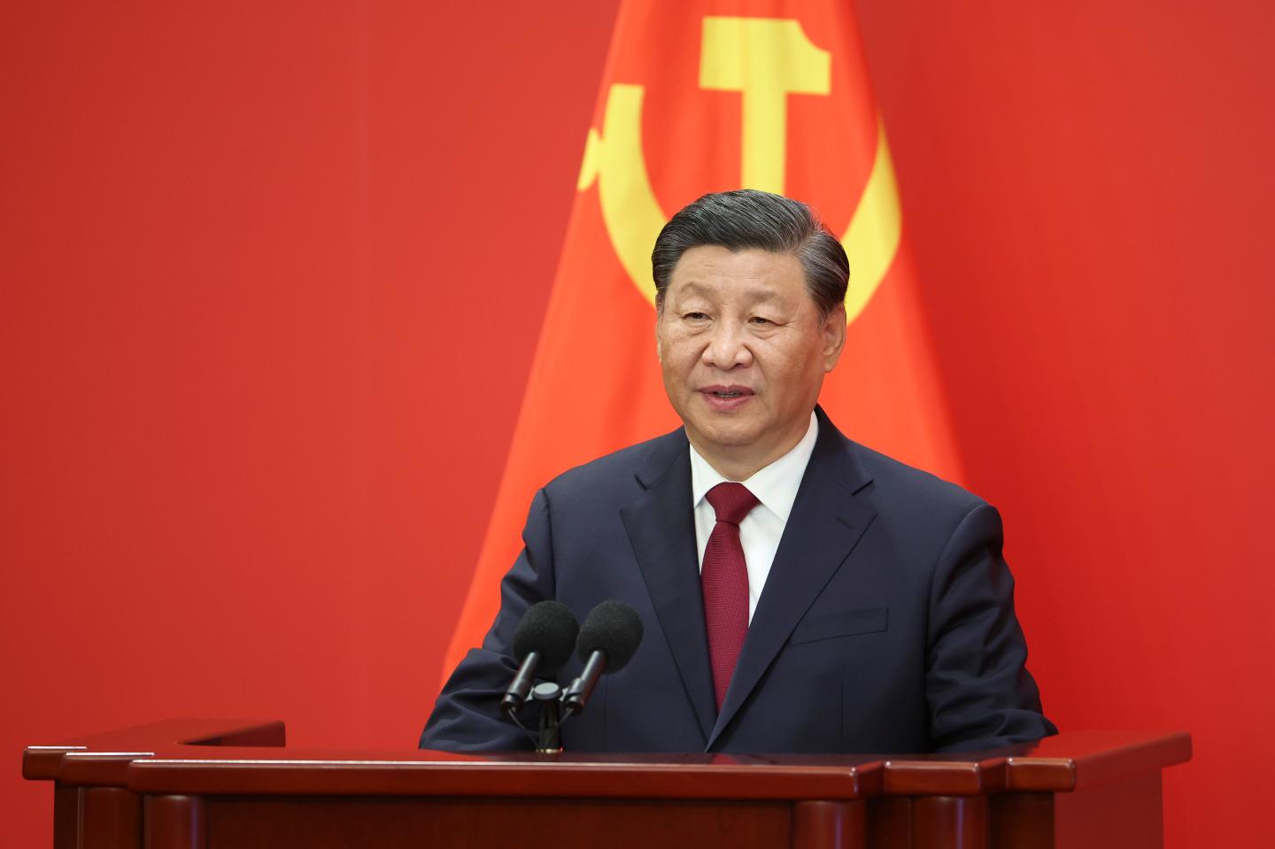Chinese president Xi Jinping speaking at a meeting between Communist Party members and foreign journalists in October