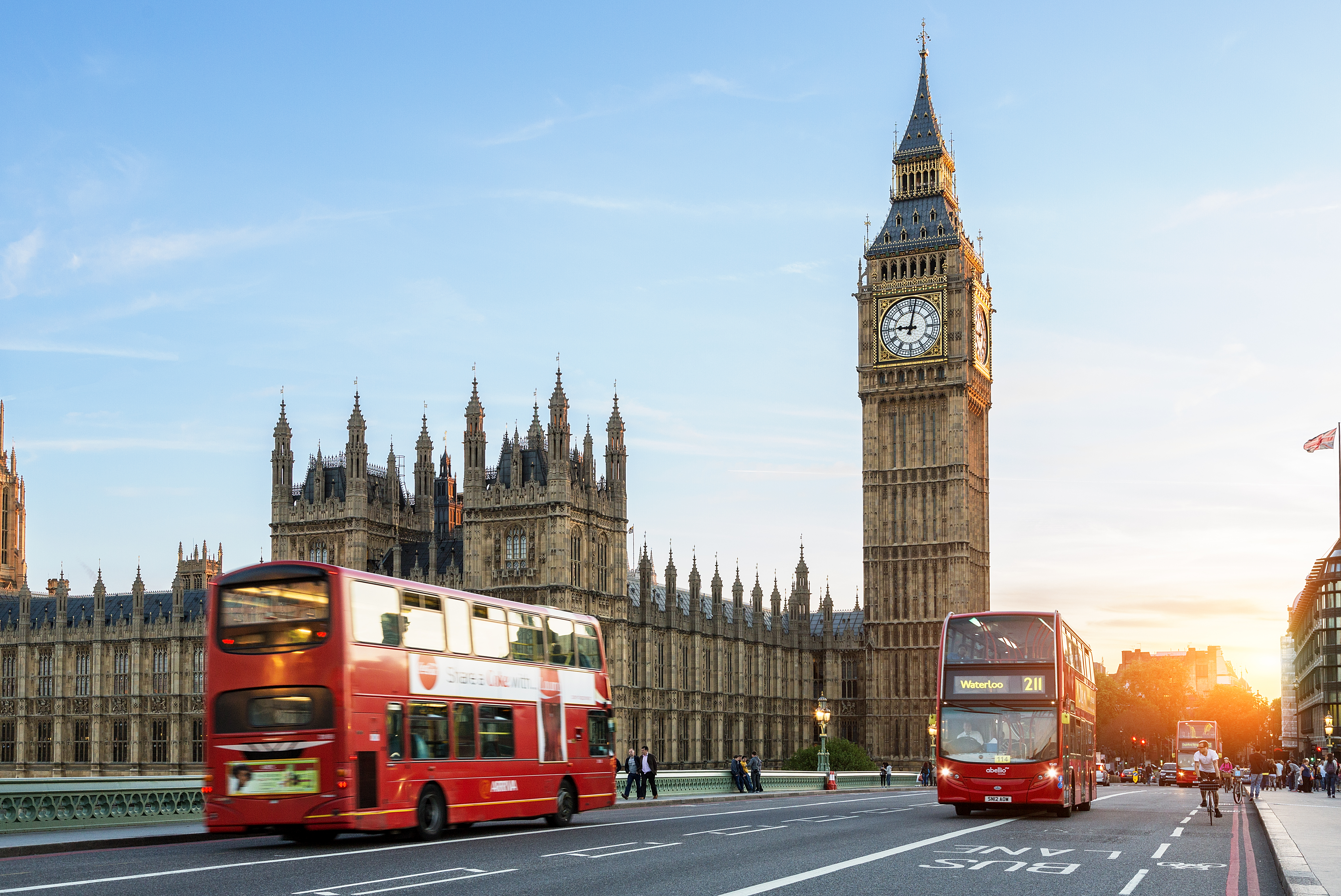 The famous Big Ben clock in London.