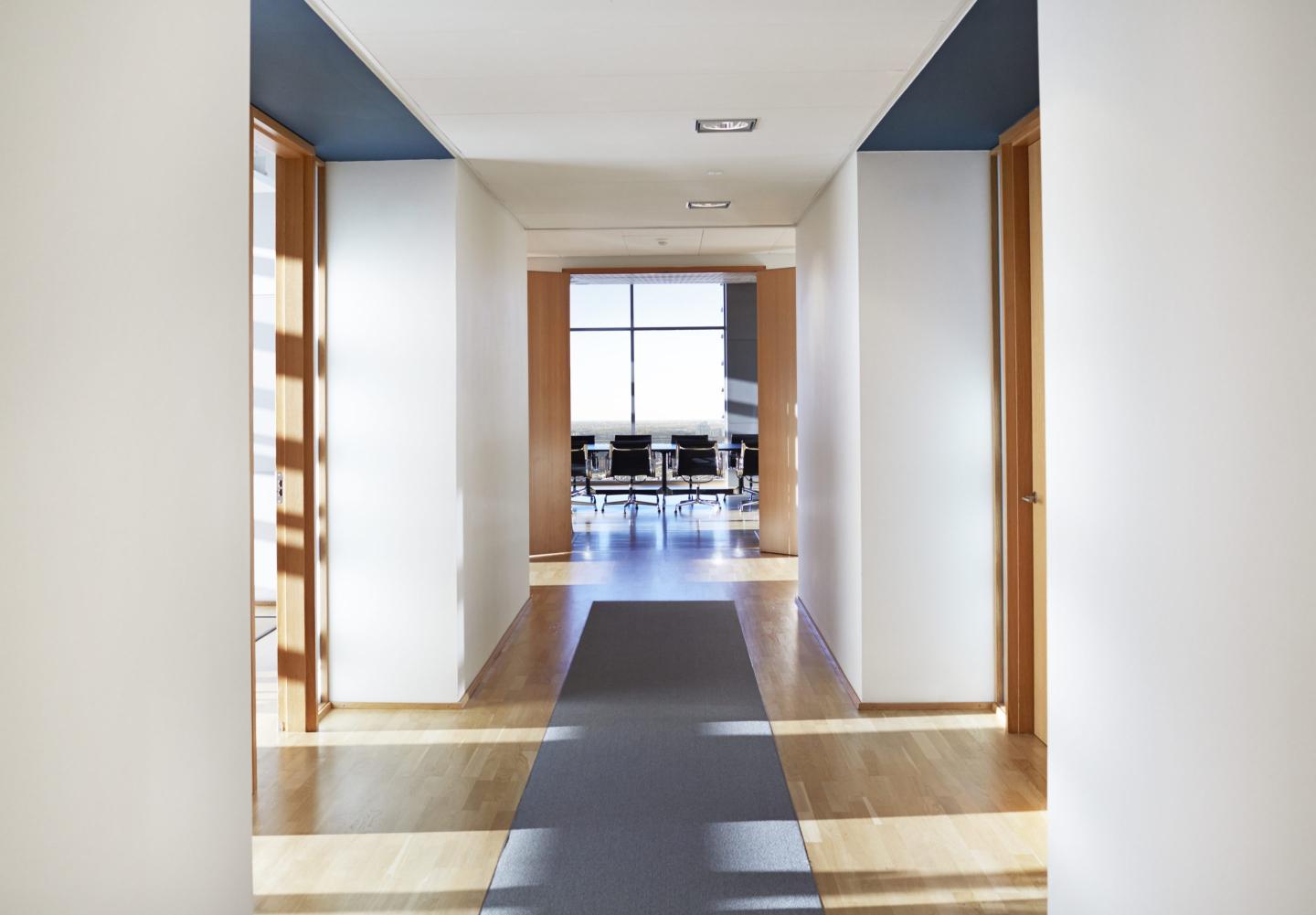 empty office hallway