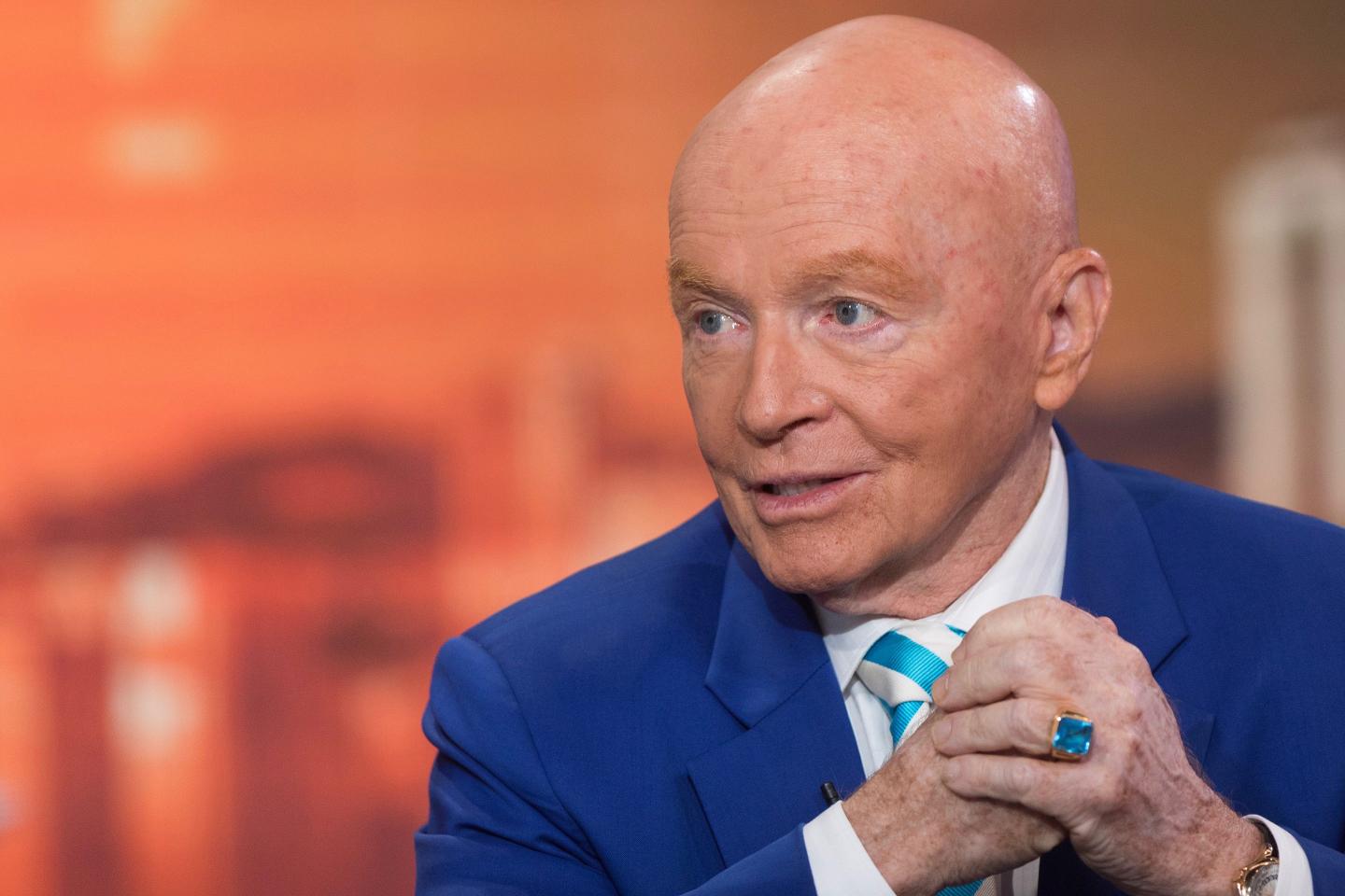 Mark Mobius speaks during a Bloomberg interview in Hong Kong in January 2018.