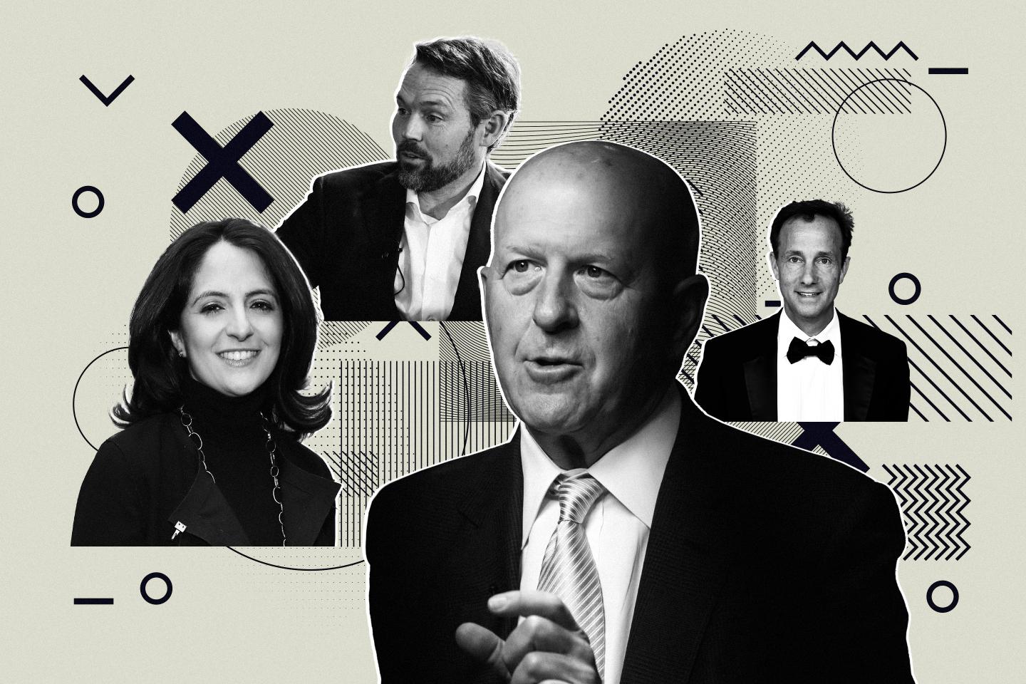 Photo illustration of Stephanie Cohen, Julian Salisbury, David Solomon and Dan Dees.